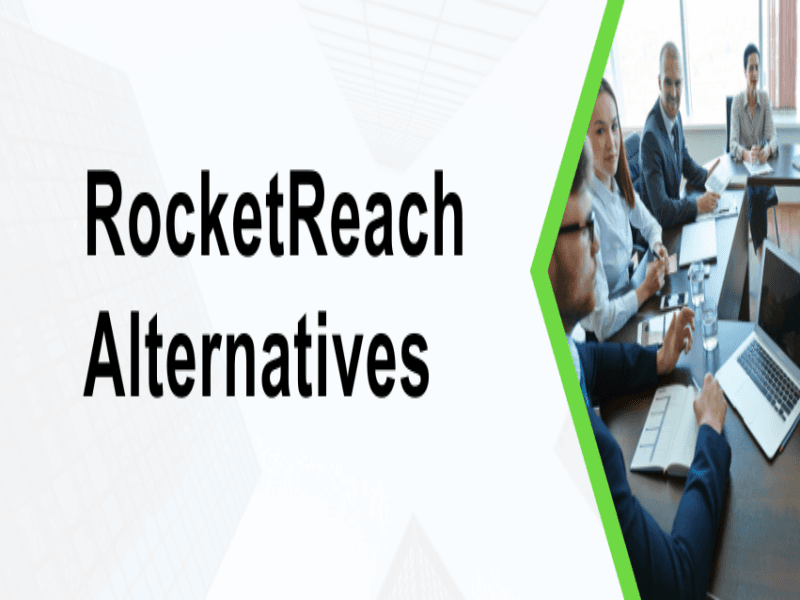 Office meeting scene illustrating the article topic of top RocketReach alternatives for sales and recruitment.
