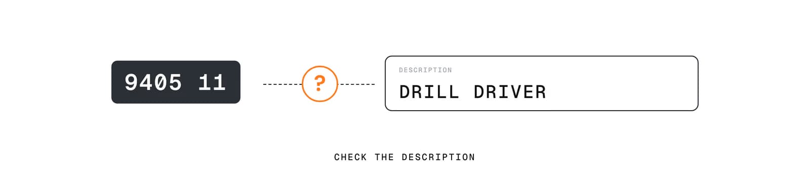 HS code 940511 filed with goods description DRILL DRIVER — always check the description