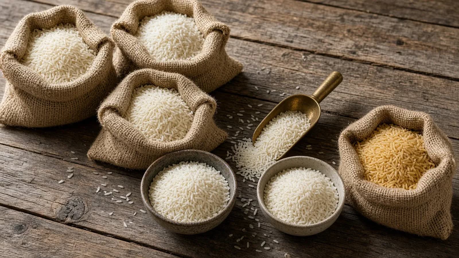 Different rice types traded on world markets