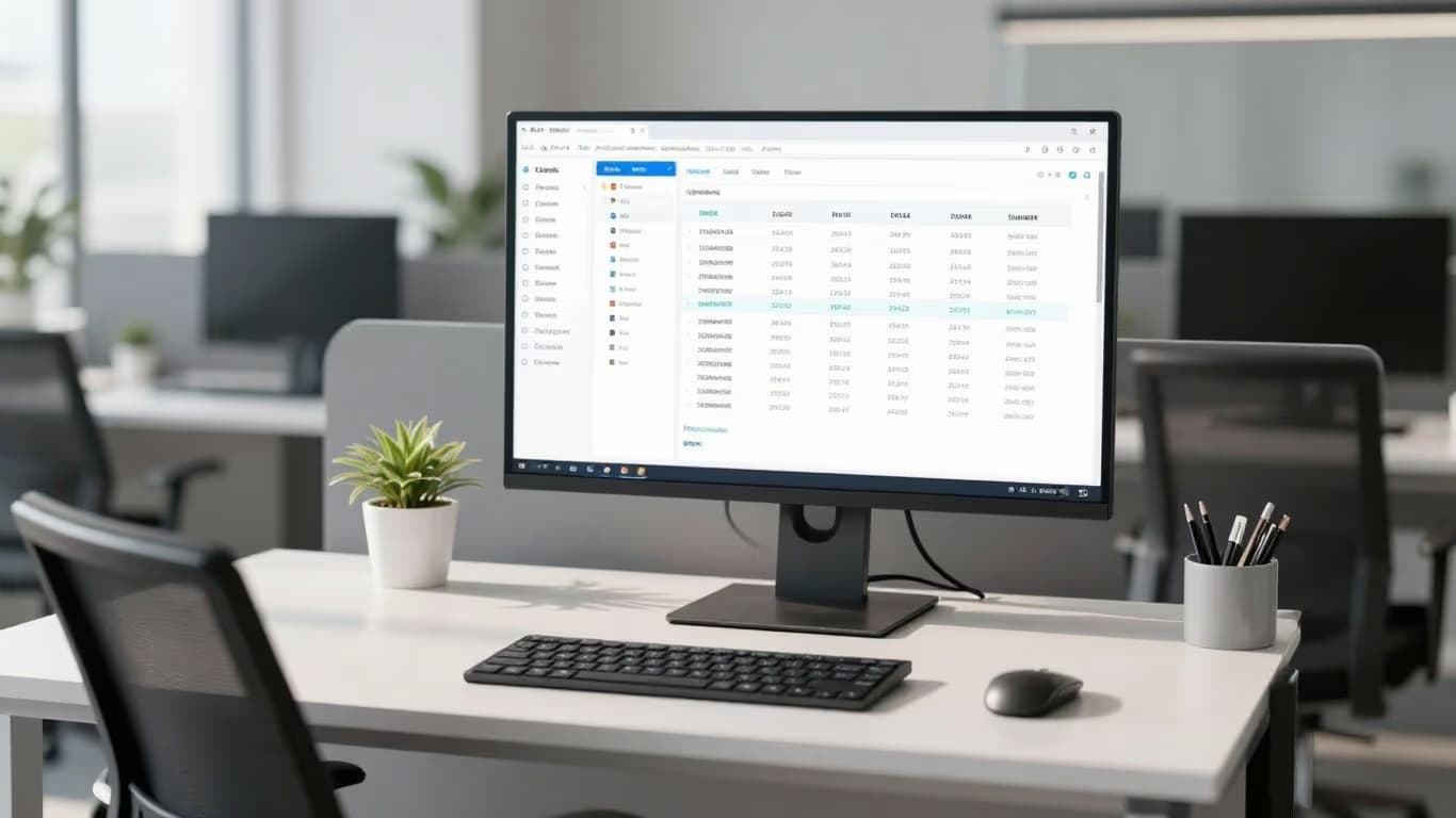 Modern software interface on a computer