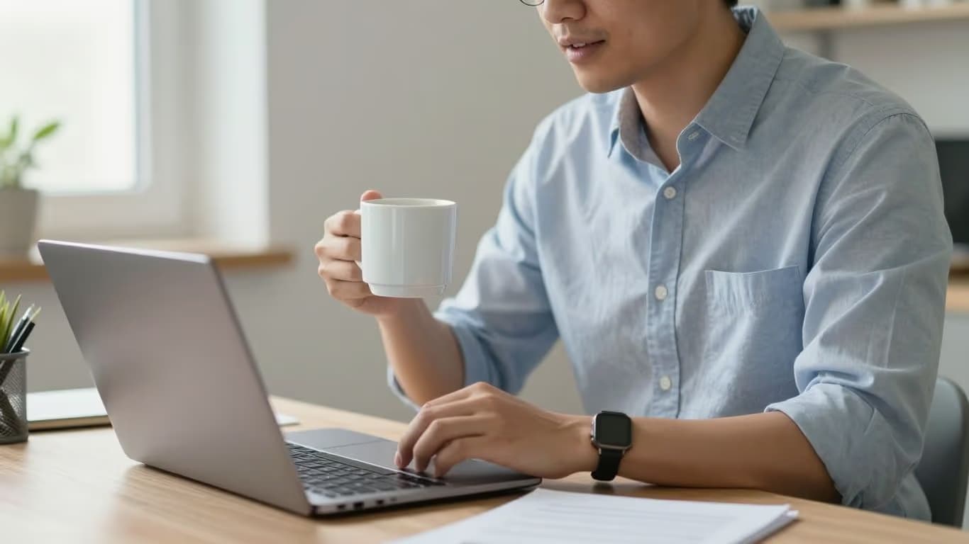 Professional discussing laptop